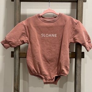 Caden Lane “Sloane” Embroidered Organic Cotton Onesie 6-12 MO
